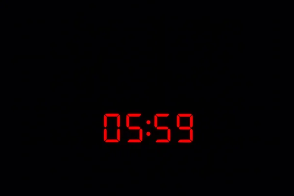 デジタル時計 5:59 — ストック写真