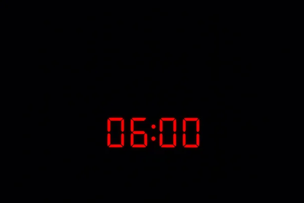 デジタル時計 6:00 — ストック写真