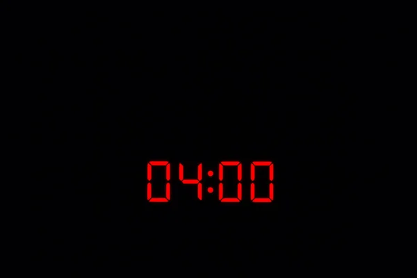 Digitale horloge van 04:00 — Stockfoto