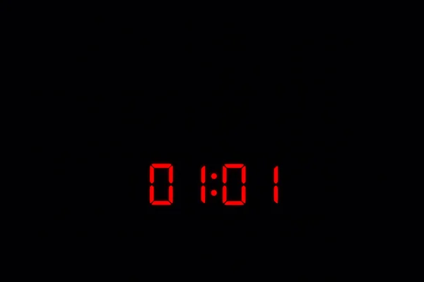 Digitální hodinky 01:01 — Stock fotografie