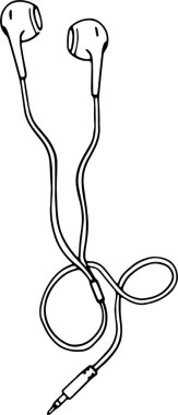 El yapımı kulaklıklar vektör çizimi. Kulaklık vektör ögesi.