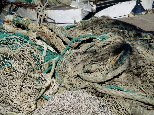 Fischernetze auf dem Boot — Stockfoto