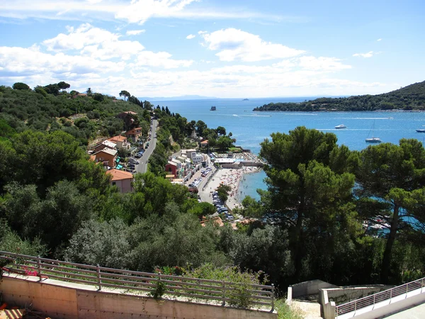 Ovanifrån av kustlinjen runt Portovenere f — Stockfoto