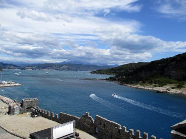 Portovenere l etrafında şeridinin Üstten Görünüm