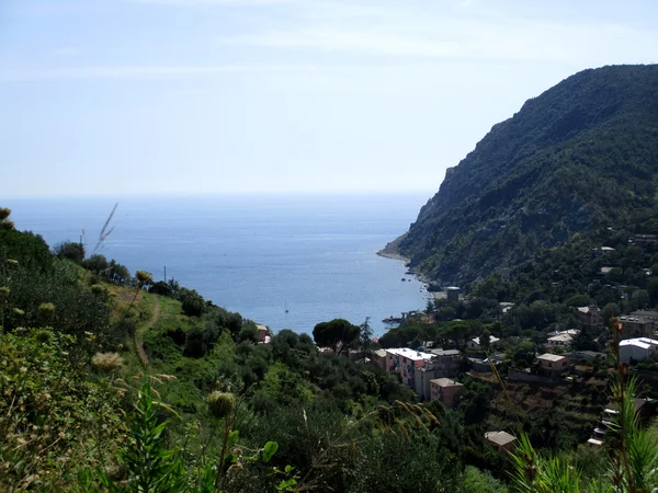 Top view of Monterosso by the sea a — Stock Photo, Image