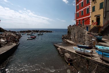 Riomaggiore görünümü, 5 Terre Körfezi bir