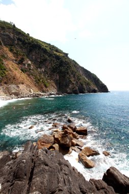 Deniz Manzaralı ve kayalıklarla riomaggiore f