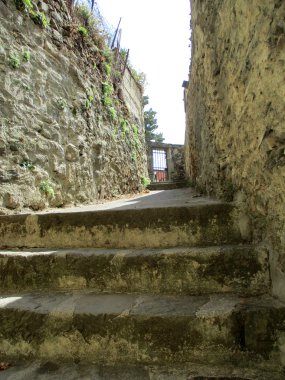 Riomaggiore köy sokakları görünümünü bir