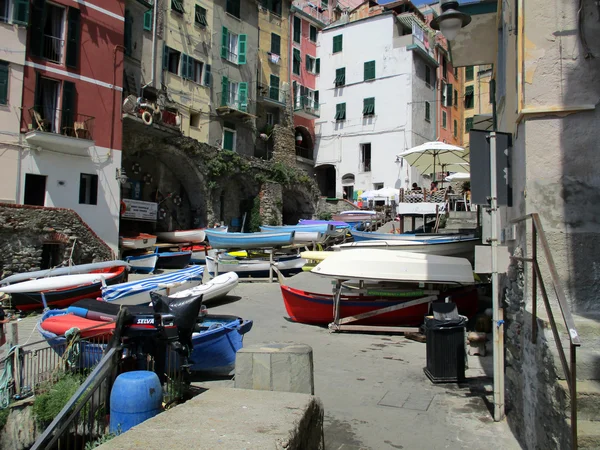 Blick auf Riomaggiore, Golf von 5 terre o — Stockfoto