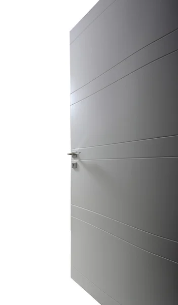 Gray open door — Stock fotografie