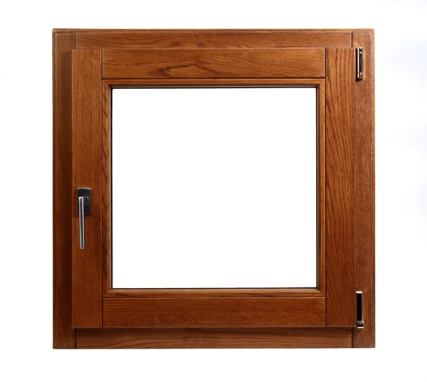 Wooden window closed on a white — Stock Photo, Image