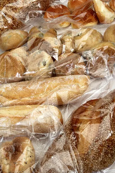 빵과 쿠키 셀로판 가방에 저장 된 — 스톡 사진