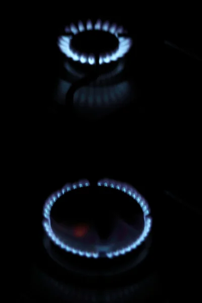 Twee vlam een gas stovel b — Stockfoto
