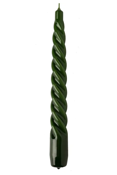 Candle twisted green — Stock Photo, Image