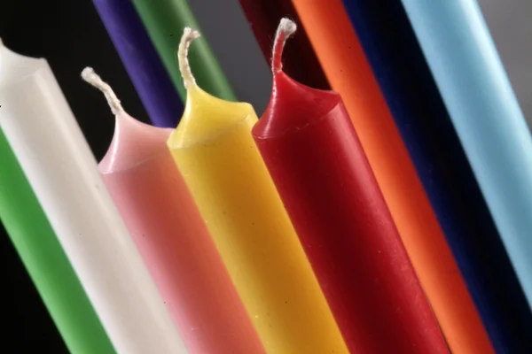 Skupina e barevné válcové svíčky — Stock fotografie