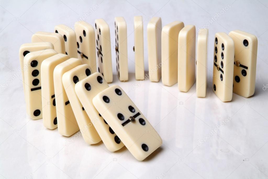 group of domino tiles in a semicircle