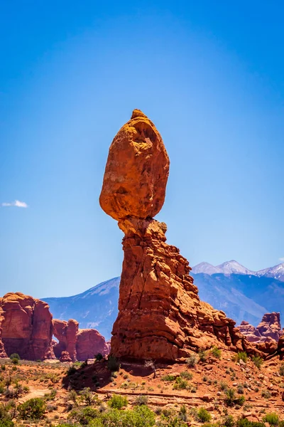 Balanced Rock Formações Rochosas Próximas Arches National Park Utah — Fotografia de Stock