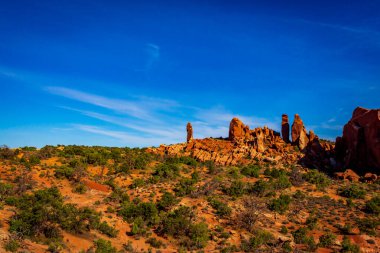 Dark Angel Monolith Şeytan 'ın Bahçesinde, Arches Ulusal Parkı, Utah