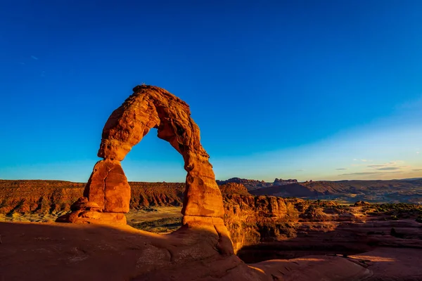 Arco Delicado Cerca Del Atardecer Parque Nacional Arches Utah —  Fotos de Stock