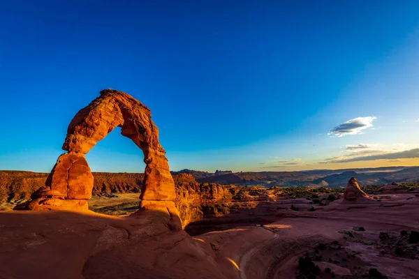 Delicate Boog Bij Zonsondergang Arches National Park Utah — Stockfoto