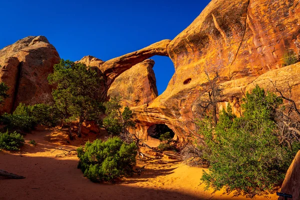 Double Arch Teufelsgarten Arches National Park Utah — Stockfoto