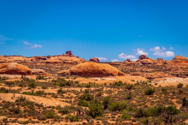 Utah, Arches Ulusal Parkı 'nda taşlaşmış kum tepeleri