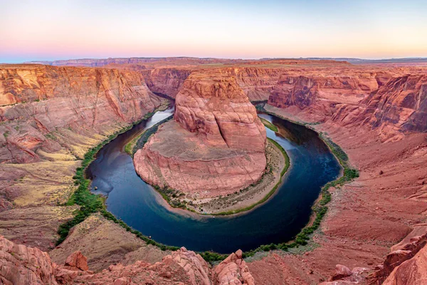 Scénický Pohled Řeku Colorado Horseshoe Bend Úsvitu Stránce Arizona — Stock fotografie