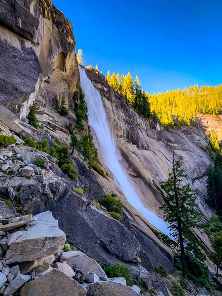 Nevada Fall Mist Trail Parque Nacional Yosemite California — Foto de Stock