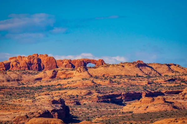 North Window Arch Vom Aussichtspunkt Sal Mountains Aus Arches National — Stockfoto