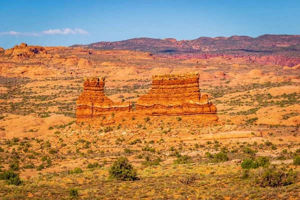 Rock Formations Viewed Sal Mountain Viewpoint Arches National Park Utah — Stock Photo, Image