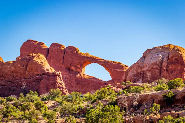 Ráno Panoramatický Oblouk Národní Park Arches Utah — Stock fotografie