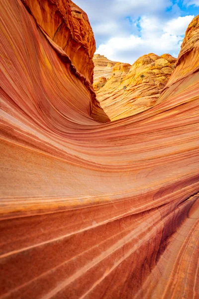 Wave Una Famosa Formación Roca Arenisca Ubicada Coyote Buttes Arizona —  Fotos de Stock