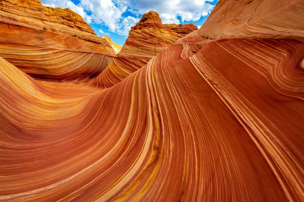 Wave Una Famosa Formación Roca Arenisca Ubicada Coyote Buttes Arizona — Foto de Stock