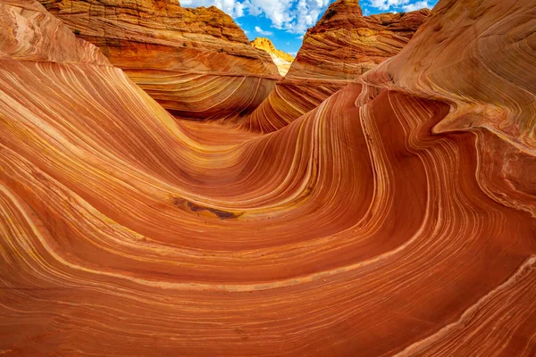 Wave Una Famosa Formación Roca Arenisca Ubicada Coyote Buttes Arizona — Foto de Stock