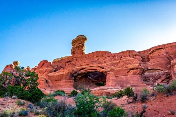 Tower Arch Morgen Arches National Park Utah — Stockfoto