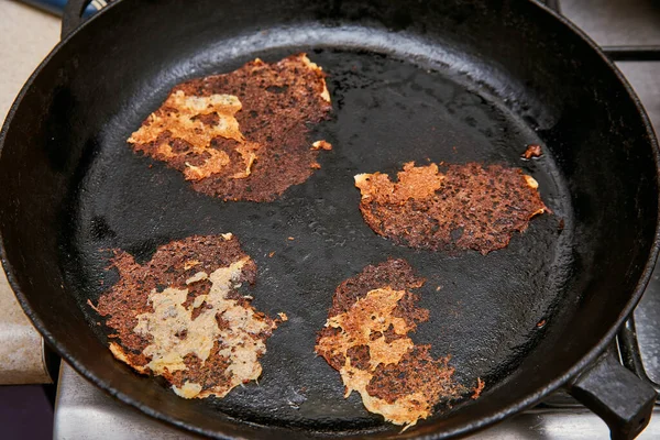 Remains Burnt Food Pan Concept Carcinogen — Stock Photo, Image