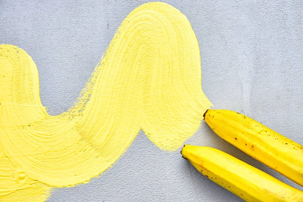 Pintura Plátano Lugar Dibujo Amarillo Cepillo — Foto de Stock