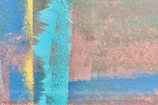 painted drywall texture. background. stripes pink blue yellow turquoise gray