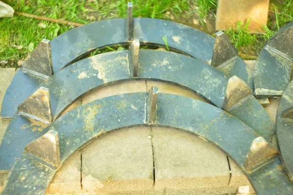 Construção Metais Pesados Aço Com Pontos Afiados — Fotografia de Stock