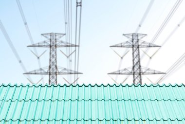 Ticari inşaat tarafı güzel manzara metal çatı mimari detay.