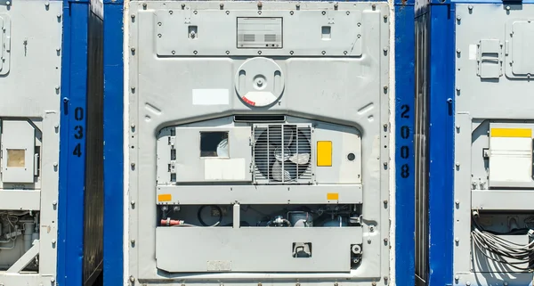 Box refrigerated containers used in international transport.