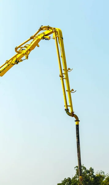 Obras Construção Com Bomba Concreto — Fotografia de Stock