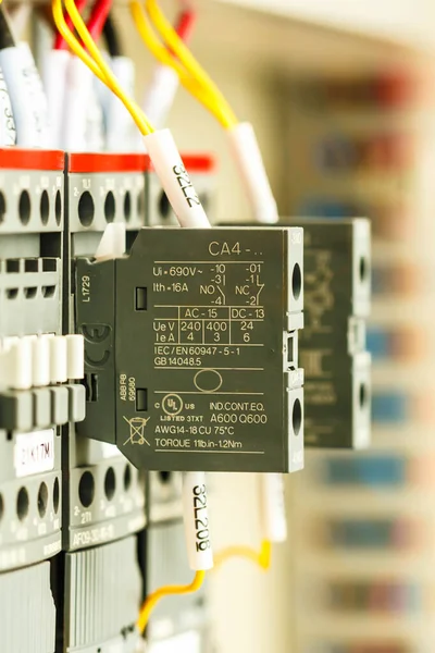 Caja Del Panel Control Eléctrico Para Electricidad Alimentación Distribución Tensión —  Fotos de Stock