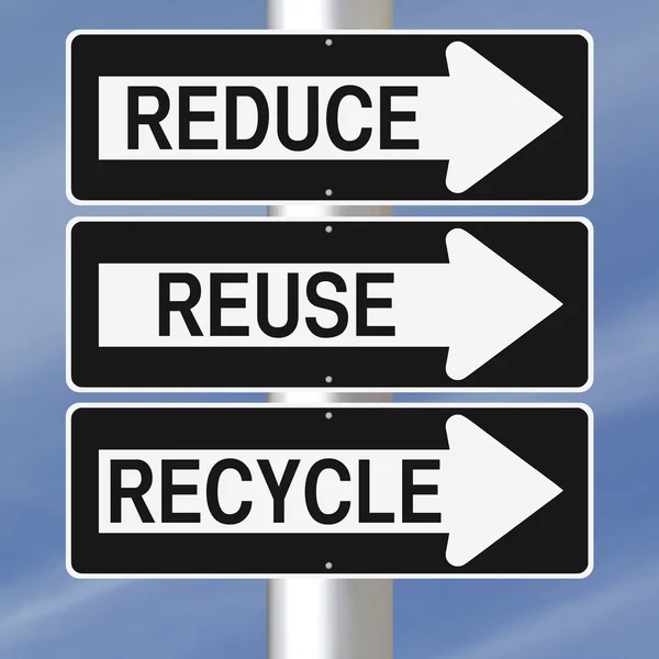 Reduce, Reuse, Recycle en — Stockfoto