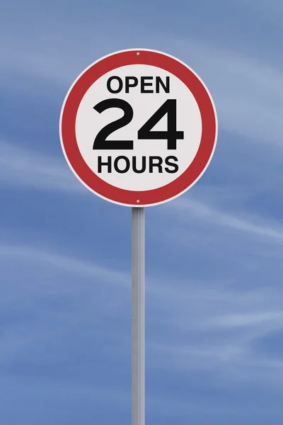 Open Twenty Four Hours — Stock Photo, Image