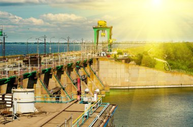 Hidroelektrik Santrali, nehrin Dnepr, Dneprodzerzhinsk, Ukrayna