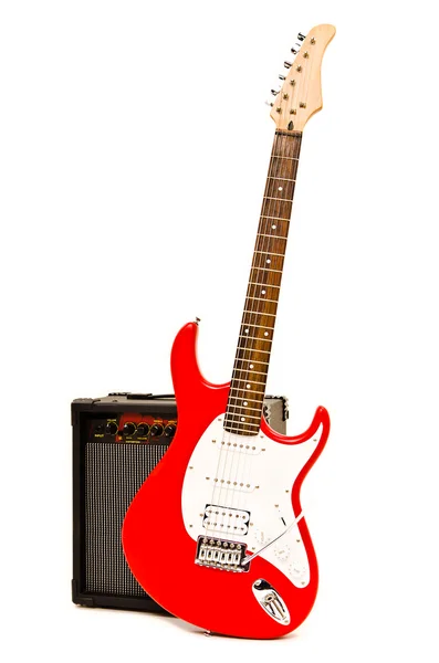 Electric guitar with amplifier — Stock Photo, Image