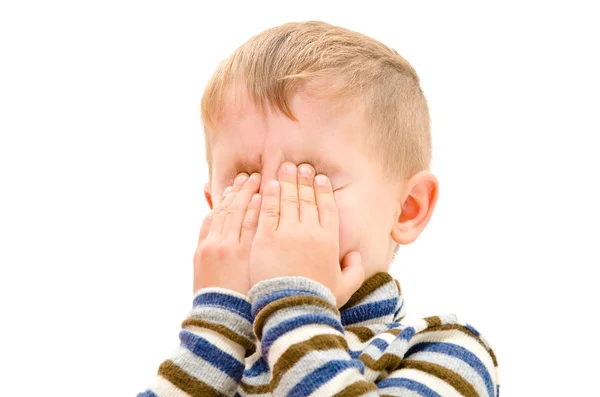 Портрет плачущего мальчика — стоковое фото
