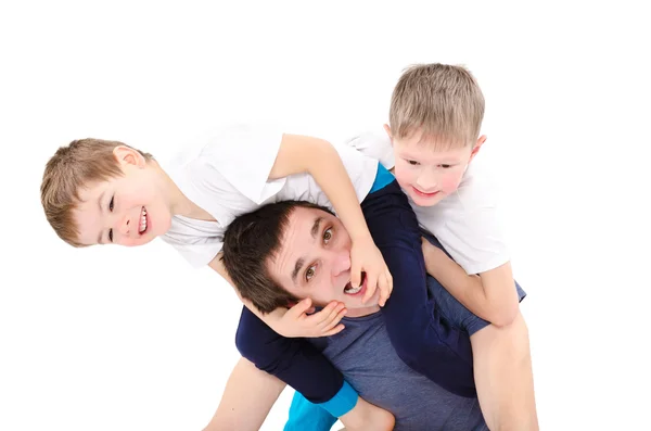 Dad having fun with sons — Stock Photo, Image