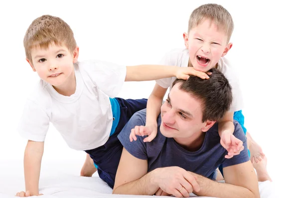 Cheerful father and sons — Stock Photo, Image